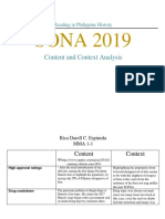 SONA 2019: Content and Context Analysis