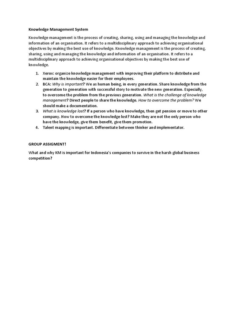 Knowledge Management 20aug | PDF | Career & Growth