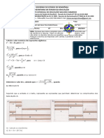 Avaliação de Matemática 8º Ano Equações