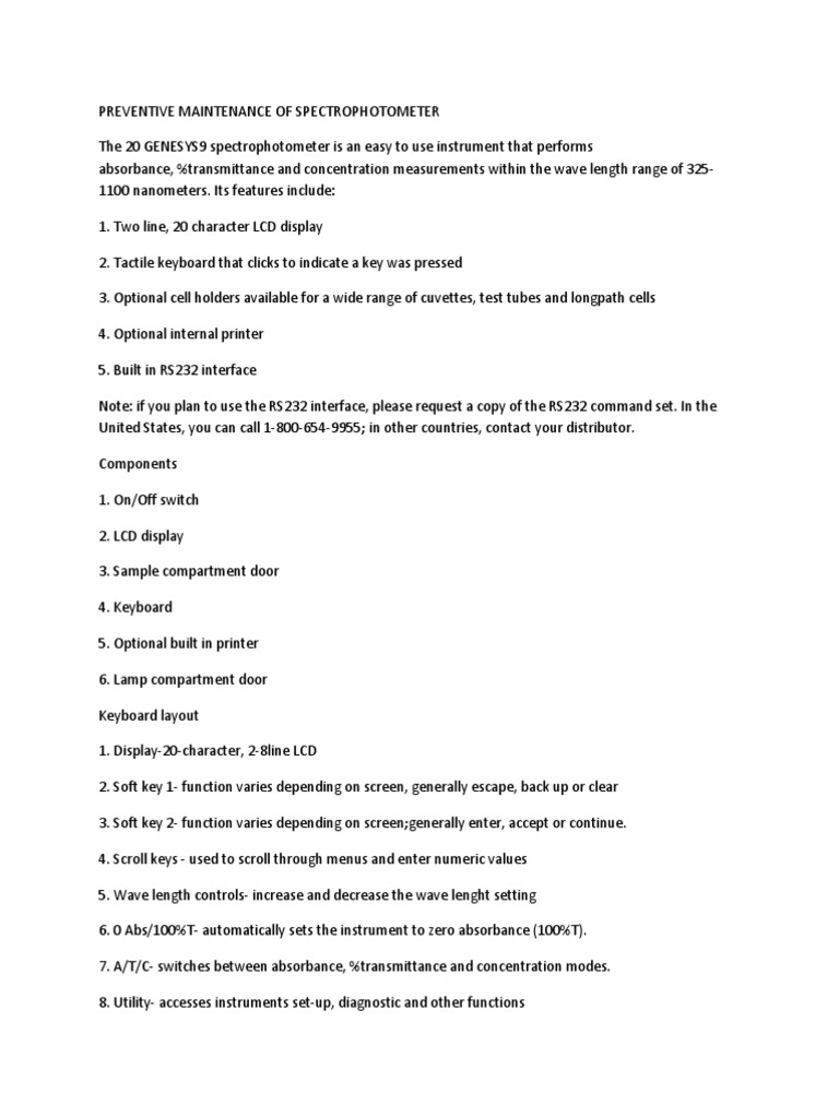 PREVENTIVE Spectrophotometer PDF Absorbance Spectrophotometry