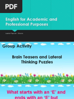 English For Academic and Professional Purposes: Laarnie Papuran - Oliveros