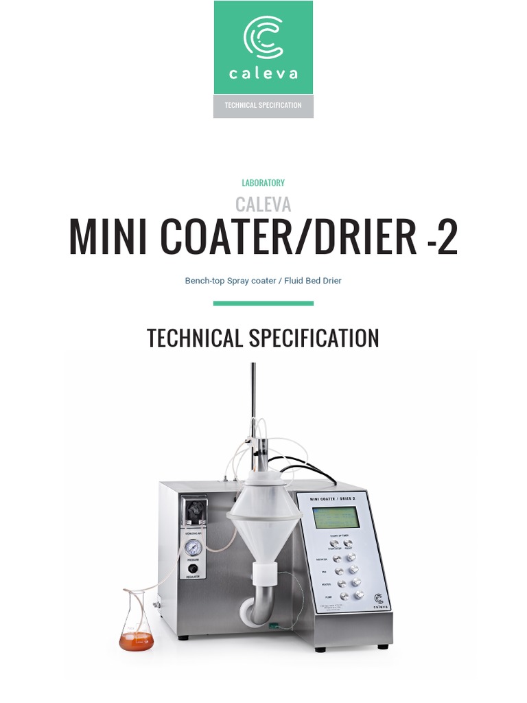 Mini Tablet Coater Pellet Drier Technical Specification PDF | PDF ...