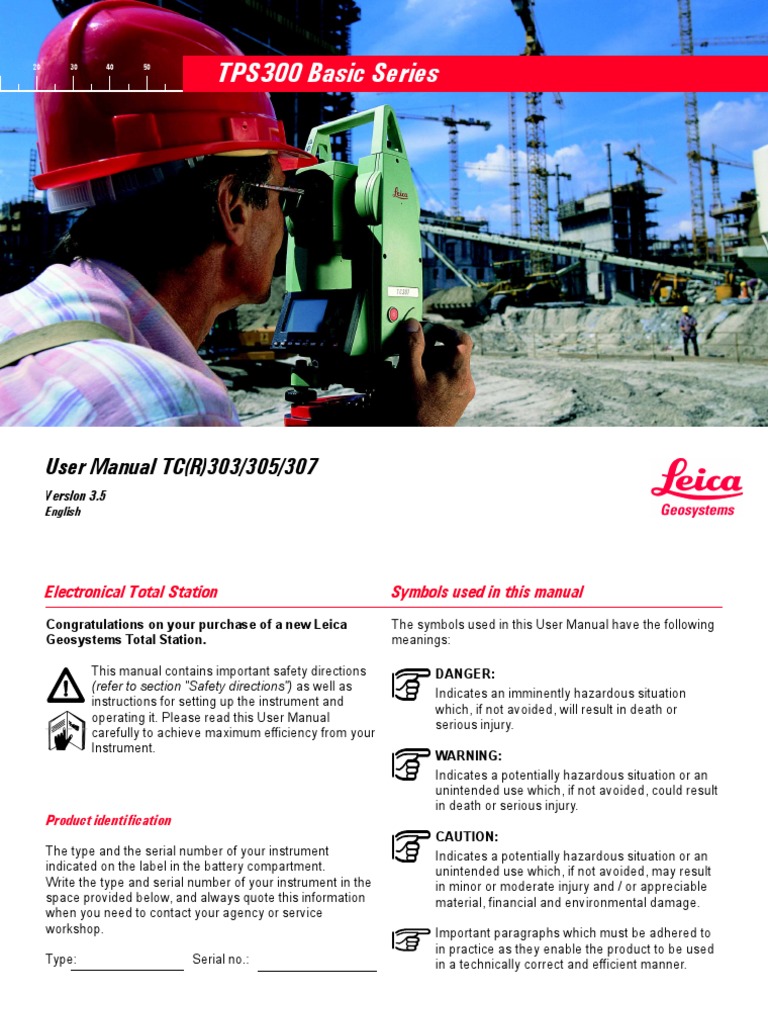 TPS300 Basic Series: User Manual TC (R) 303/305/307 | PDF | Menu