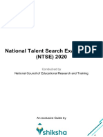 National Talent Search Examination (NTSE) 2020: National Council of Educational Research and Training