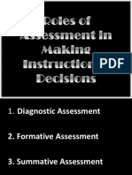 Roles of Assessment in Making Instructional Decisions