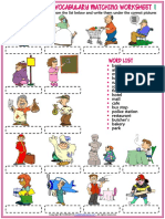 Places in A City Vocabulary Esl Matching Exercise Worksheets For Kids