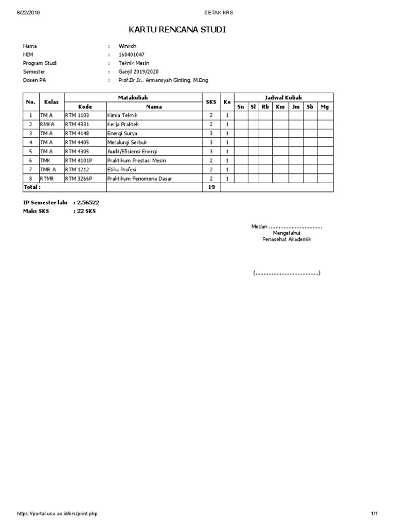 Cetak KRS | PDF