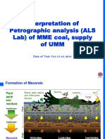 Interpretation of Petrographic Analysis (ALS Lab) of MME Coal, Supply of UMM