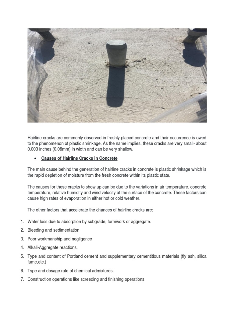 Causes and Prevention of Hairline Cracks in Concrete Through Effective