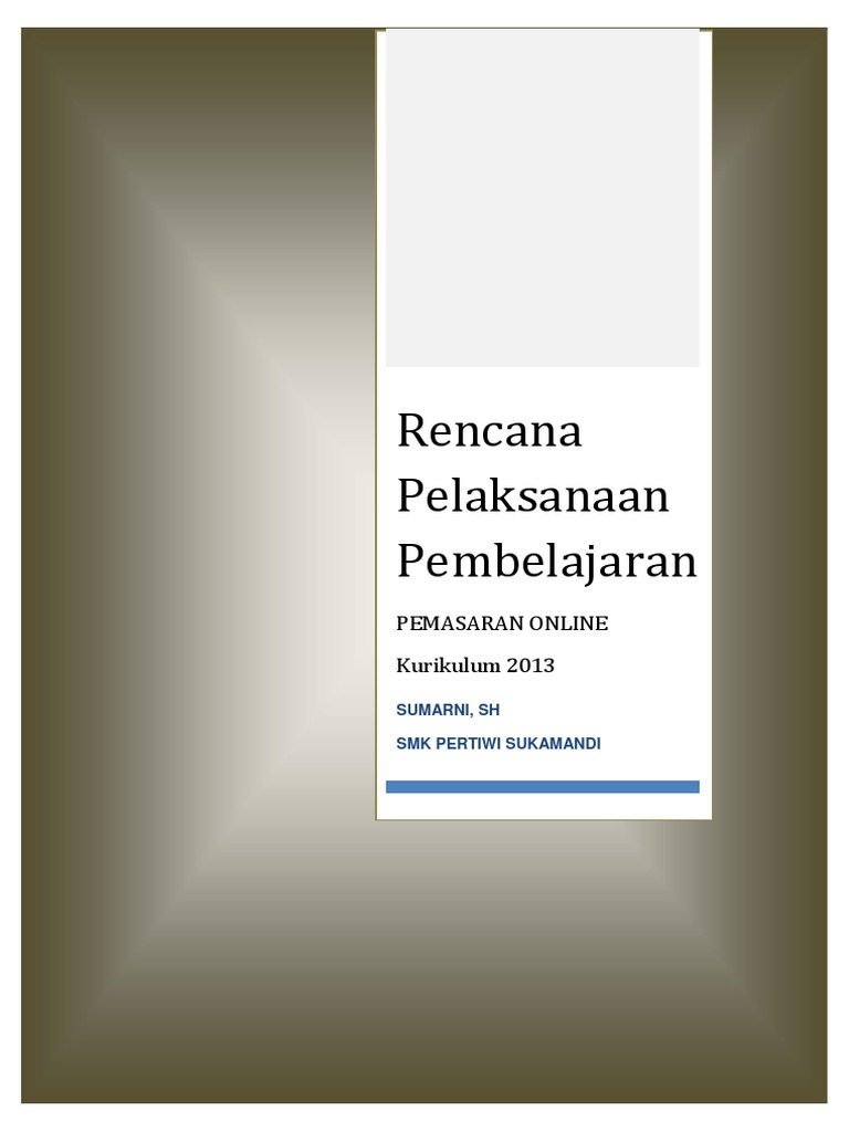 RPP Pemasaran Online SMK Pertiwi | PDF | Karier & Perkembangan | Bisnis
