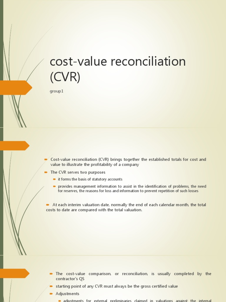 Understanding Cost-Value Reconciliation | PDF | Valuation (Finance) | Cost