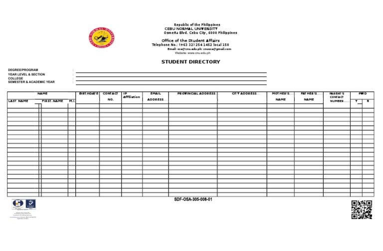 Cebu Normal University Student Directory | PDF | Cyberspace | Computer ...