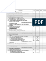 Bill of Quantity For Guard House