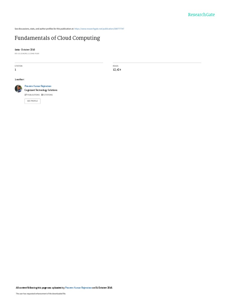 Cloud Computing Fundamentals Explained | PDF | Software As A Service ...