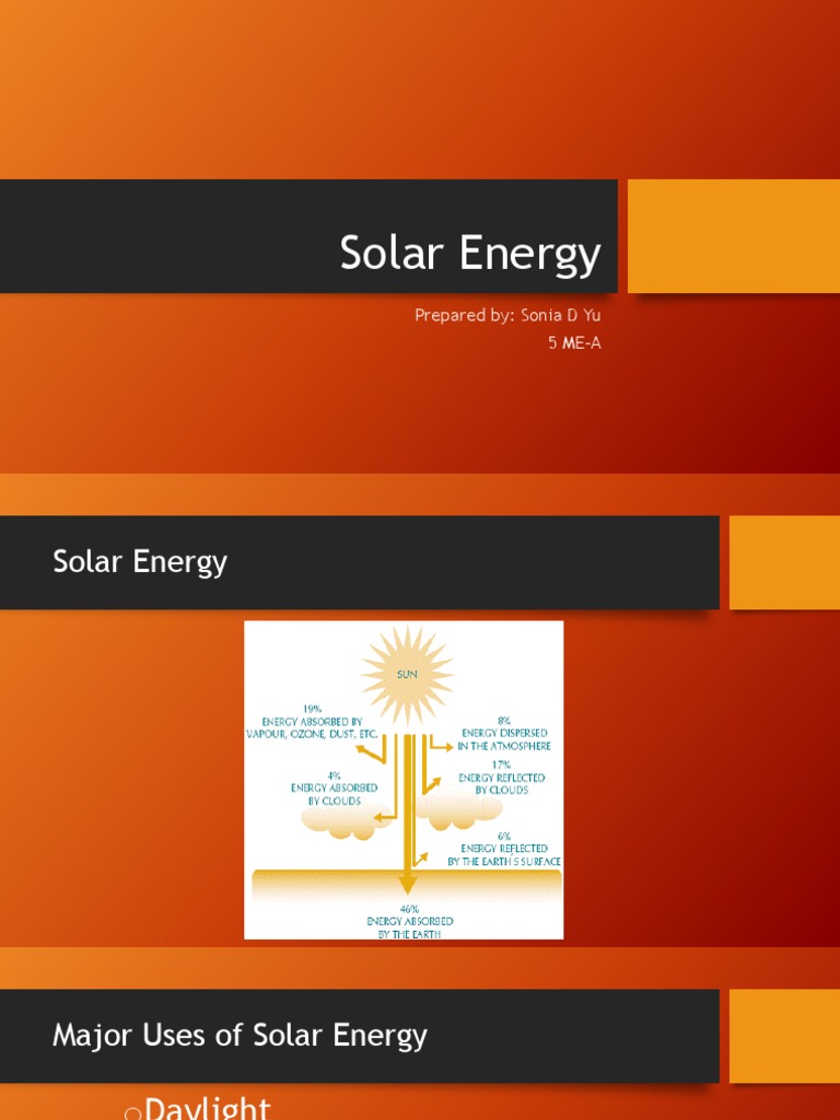 Overview of Solar Energy Applications | PDF | Solar Power | Solar Energy