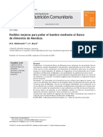 Posibles Mejoras para Paliar El Hambre Mediante El Banco de Alimentos de Mendoza