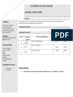 Curriculum Vitae: Himanshu Tripathi