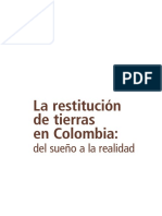 Balance La Restitución de Tierras en Colombia, Unidad de Tierras, 7 de Abril de 2015 PDF