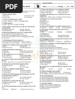 Name of Student: Course-Name: .. ... Please Tick On Correct Answer Only. (set-II)