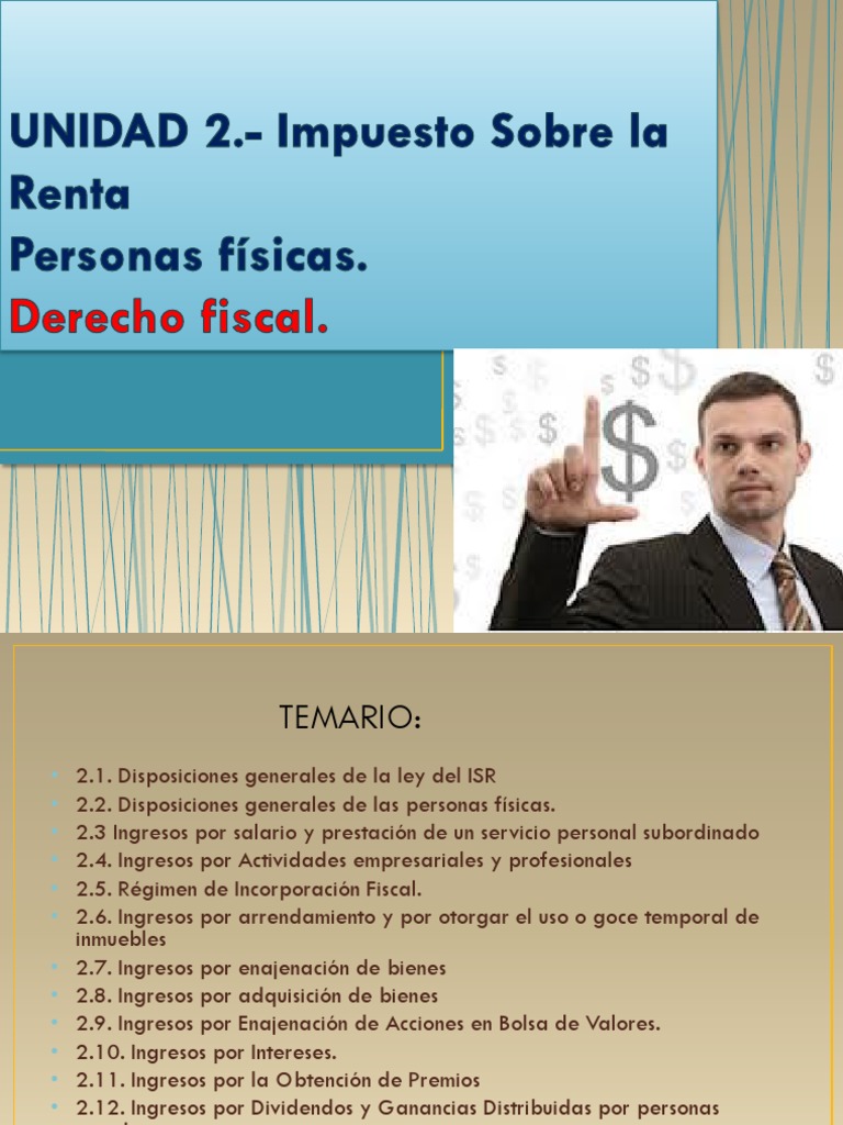 Régimen Fiscal de Personas Físicas | PDF | Impuesto sobre la renta ...