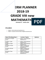 2018-2019 Planner Grade Pre VIII Maths New