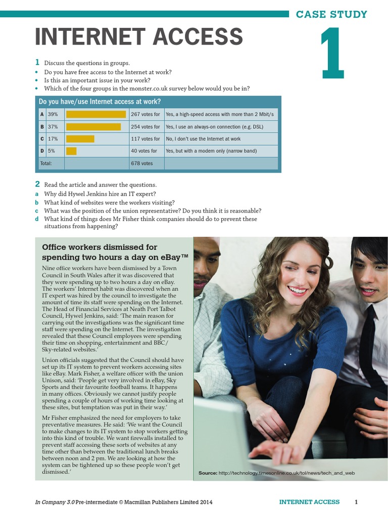 In Company 3.0 Pre-Intermediate Case Study Worksheet 1 | PDF | Internet ...