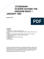 British Citizenship - Children Born Outside The United Kingdom Since 1 JANUARY 1983