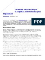 What Circuits Textbooks Haven T Told You About Feedback Amplifier and Transistor Port Impedances