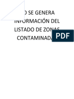 No Se Genera Información Del Listado de Zonas Contaminadas