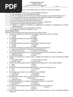 A. Paper and Pencil Test General Directions: Read The Items Very Carefully. Write Your Answer in A Clean Sheet of Paper. Test I. True or False