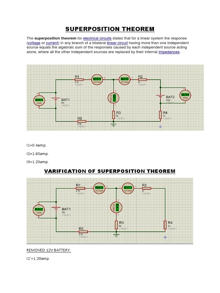 Superposition Theorem | PDF | Teaching Methods & Materials