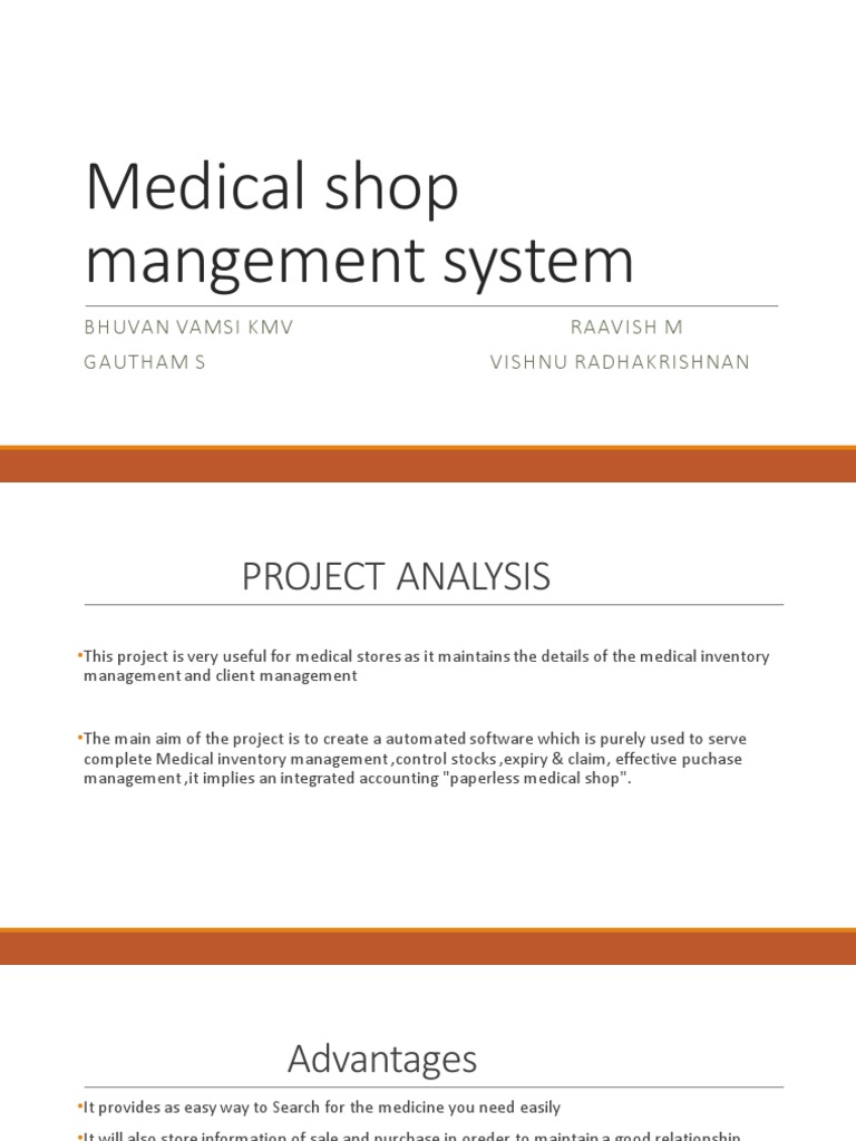 Medical Shop Management System Overview | PDF | Computers