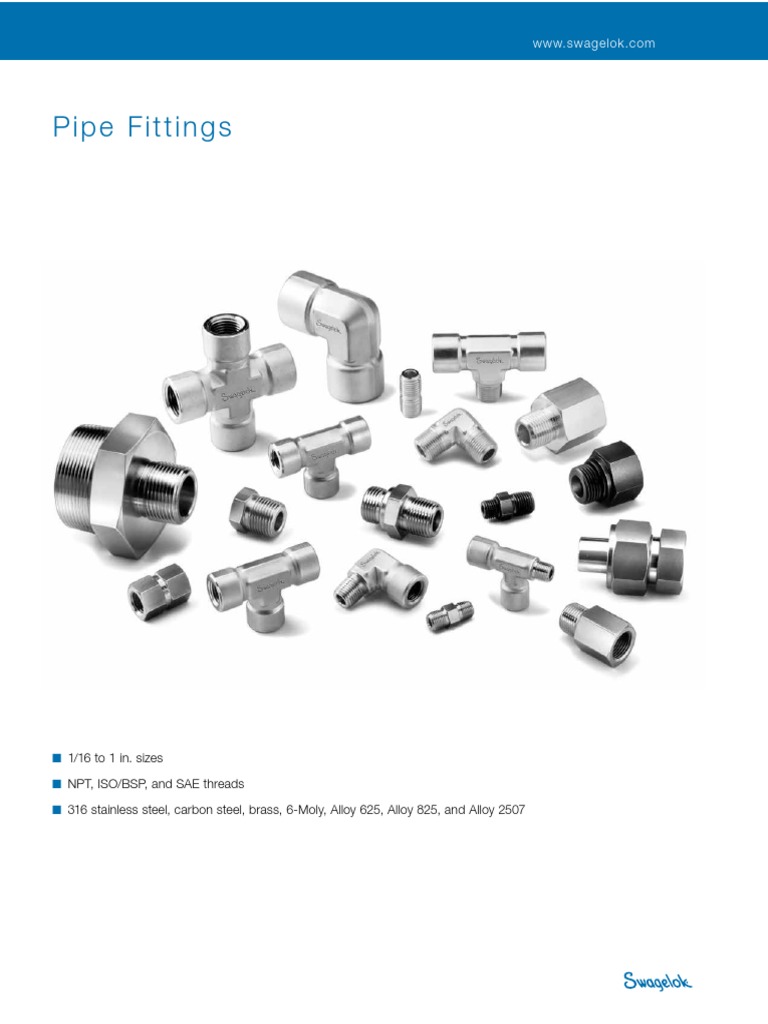 Swagelok Pipe Fittings PDF Pipe (Fluid Conveyance) Materials