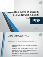 General Elements of A Liability Elements of A Crime: Actus Reus