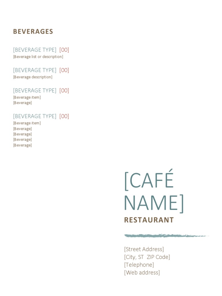 Coffee Shop Menu PDF Coleslaw Sandwich