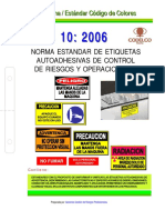 Necc-10 Norma Estándar Etiquetas Autoadhesivas de Control Riesgos y Operacionales