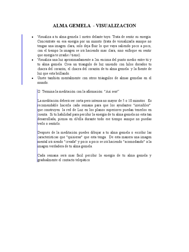Meditación para Conectar con tu Alma Gemela | PDF