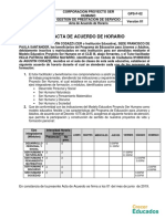 Acta Acuerdo de Horario Año 2019