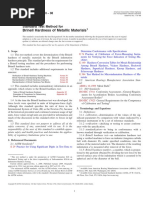 Brinell Hardness of Metallic Materials: Standard Test Method For