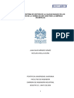 Diseño Del Sistema de Gestión de La Calidad Basado en Los Requisitos de La Norma ISO PDF