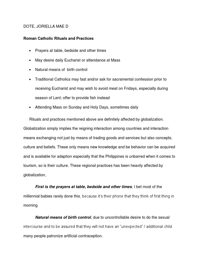 Catholic Rituals in a Globalized World | PDF | Wellness