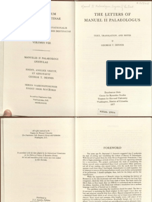 298px x 396px - The Letters of Manuel Palaeologos | PDF | Royalties