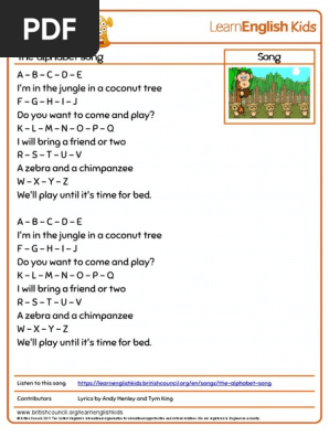 Songs The Alphabet Song Lyrics Pdf