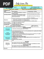 Daily Lesson Plan: Teacher'S Name: MDM Nur Ayuni Mohd Isa