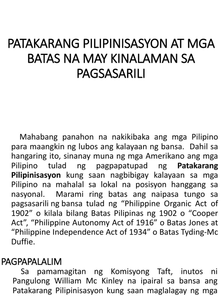 Patakarang Pilipinisasyon PDF