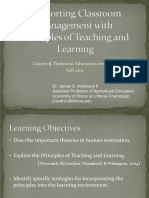 Classroom Management and The Principles of Teaching and Learning