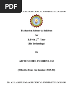 B.tech. 2nd Year BioTechnology AICTE Model Curriculum 2019-20