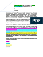 Planteamiento Del Problema Aplicación de La Manufactura Esbelta Para La Optimización Del Flujo de Producción 