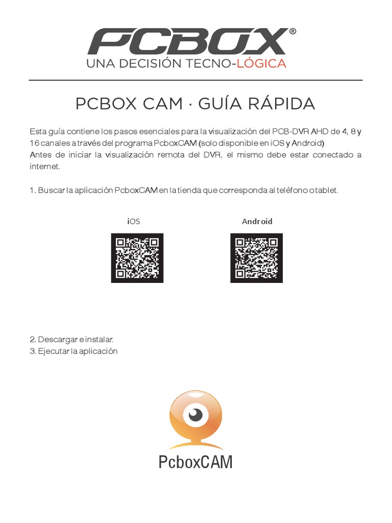 Guía para usar PcboxCAM en DVR | PDF