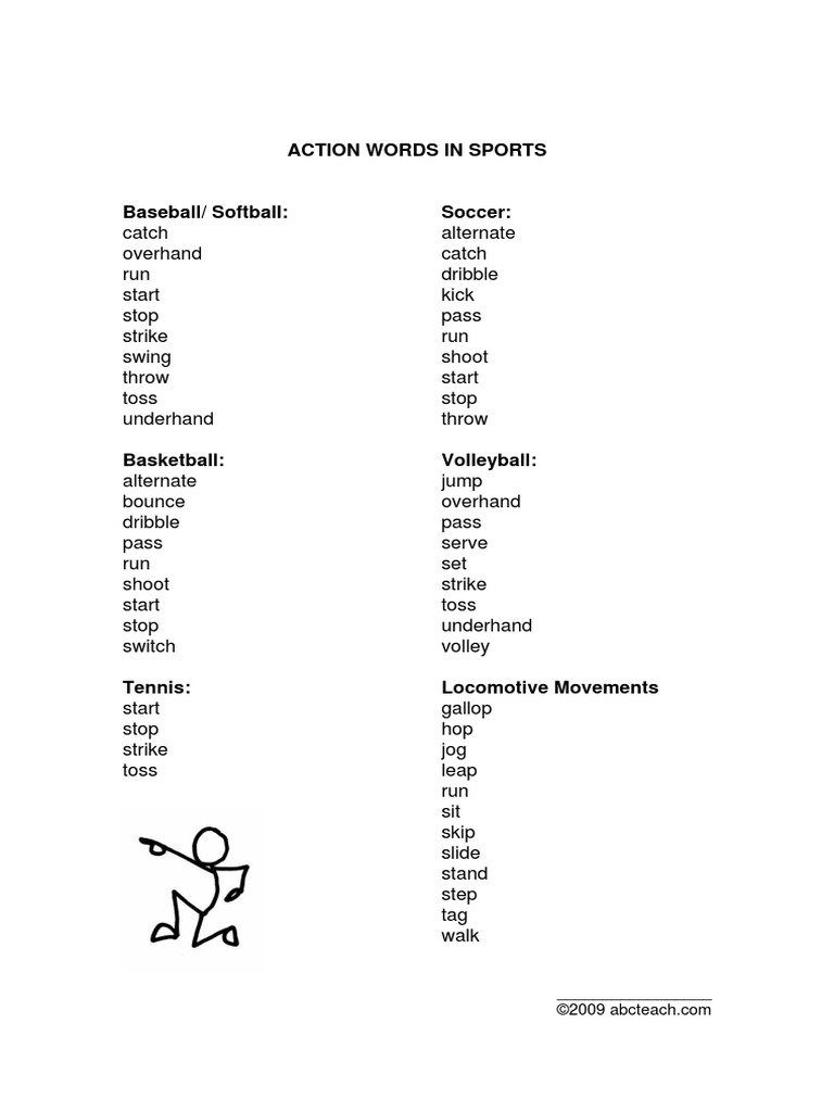 Action Word Wall Words PDF